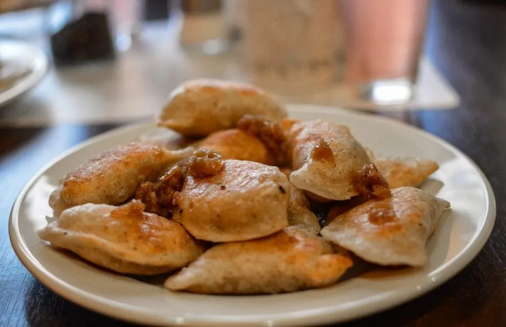Vegan Pierogi in Krakow Poland