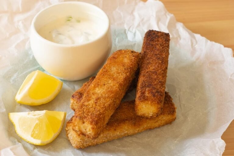 Plated Vegan Fish Sticks