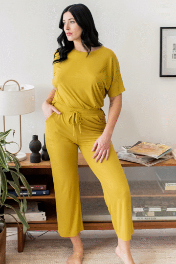 vegan pajamas - Lemon Macaron Loungewear set - organic pajamas