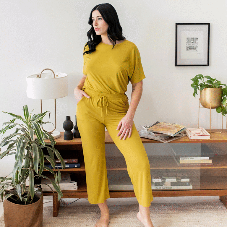 vegan pajamas - Lemon Macaron Loungewear set - organic pajamas