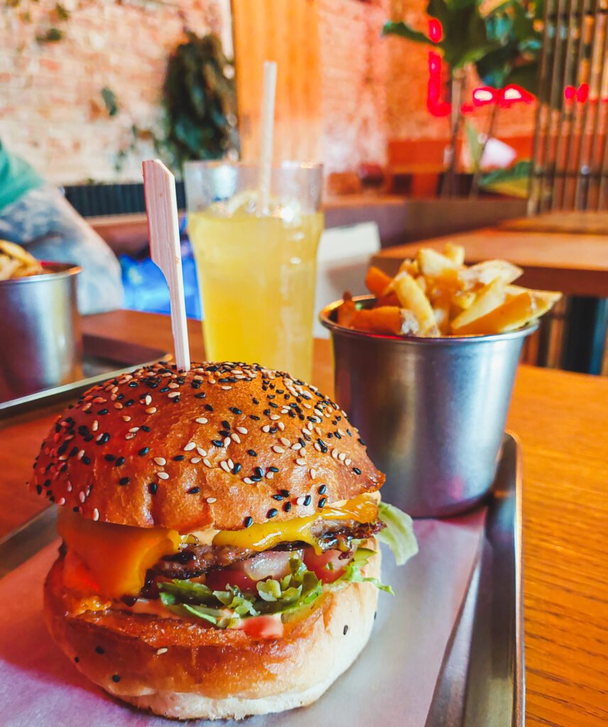 Vegan burger from Hoxton Burger in Prague