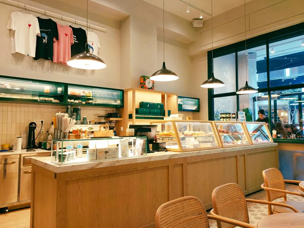 Interior of Holy Llama vegan restaurant in Athens Greece