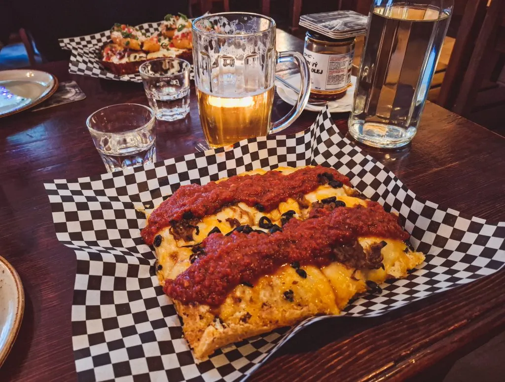 Vegan pizza from Third Coast Pizza in Prague