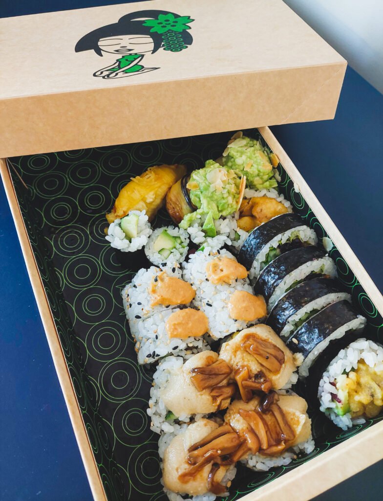 Vegan sushi box from Youmiko Vegan Sushi in warsaw