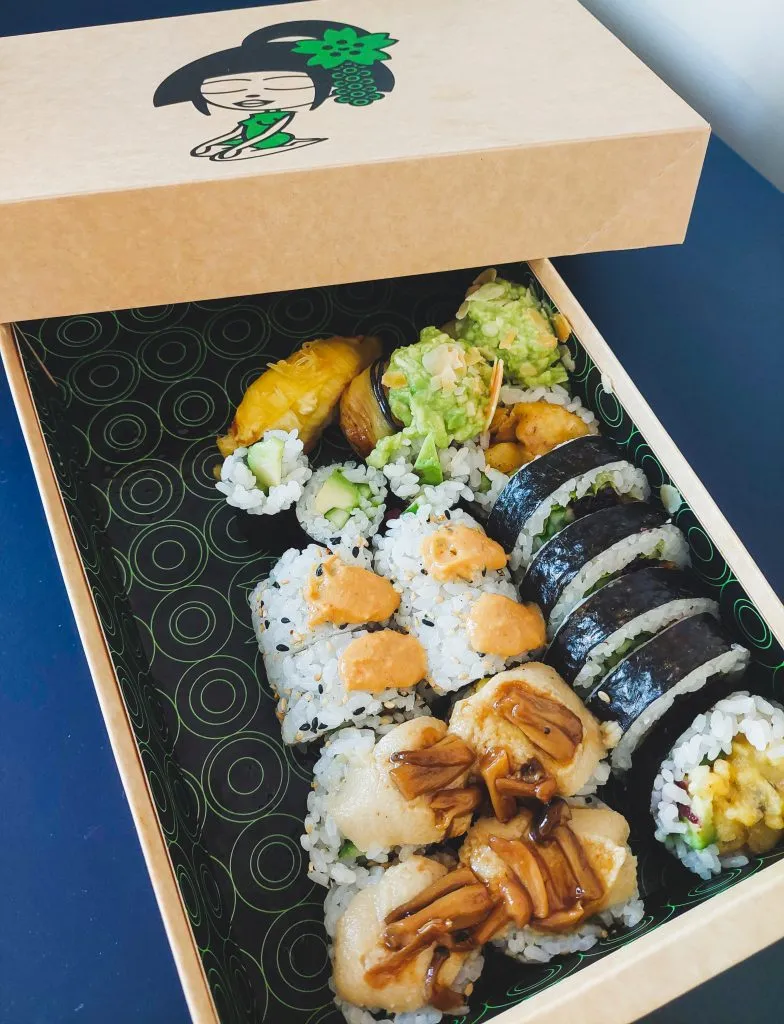 Vegan sushi box from Youmiko Vegan Sushi in warsaw