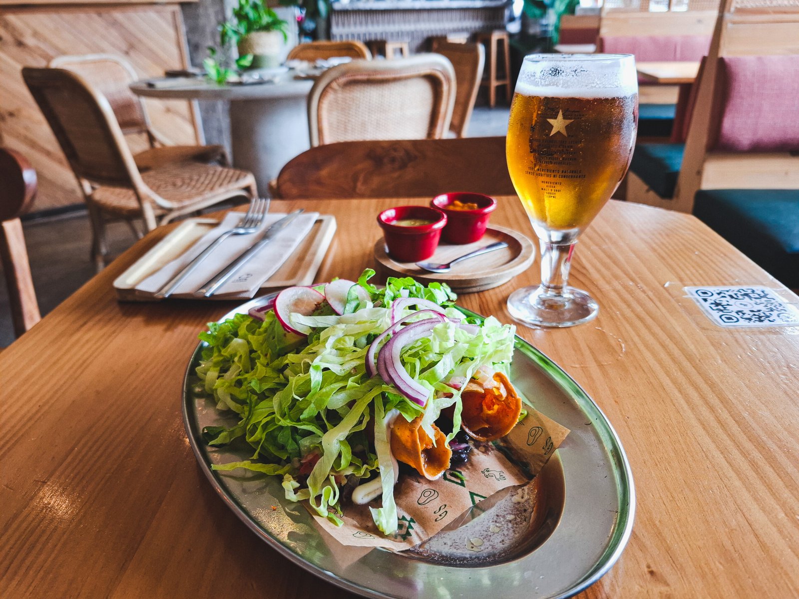 Gallo Santo Vegan Mexican Restaurant in Barcleona - Vegan Flautas Plate